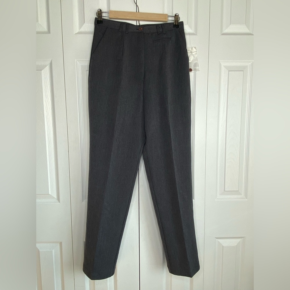 Women's Worthington Dress Pants Office Workwear Gray Pockets Straight Leg Sz 8